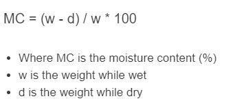 Moisture Content Calculation .